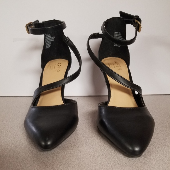 Apt. 9 Shoes - Like New Apt. 9 Black Strappy Heels, Size 5.5
